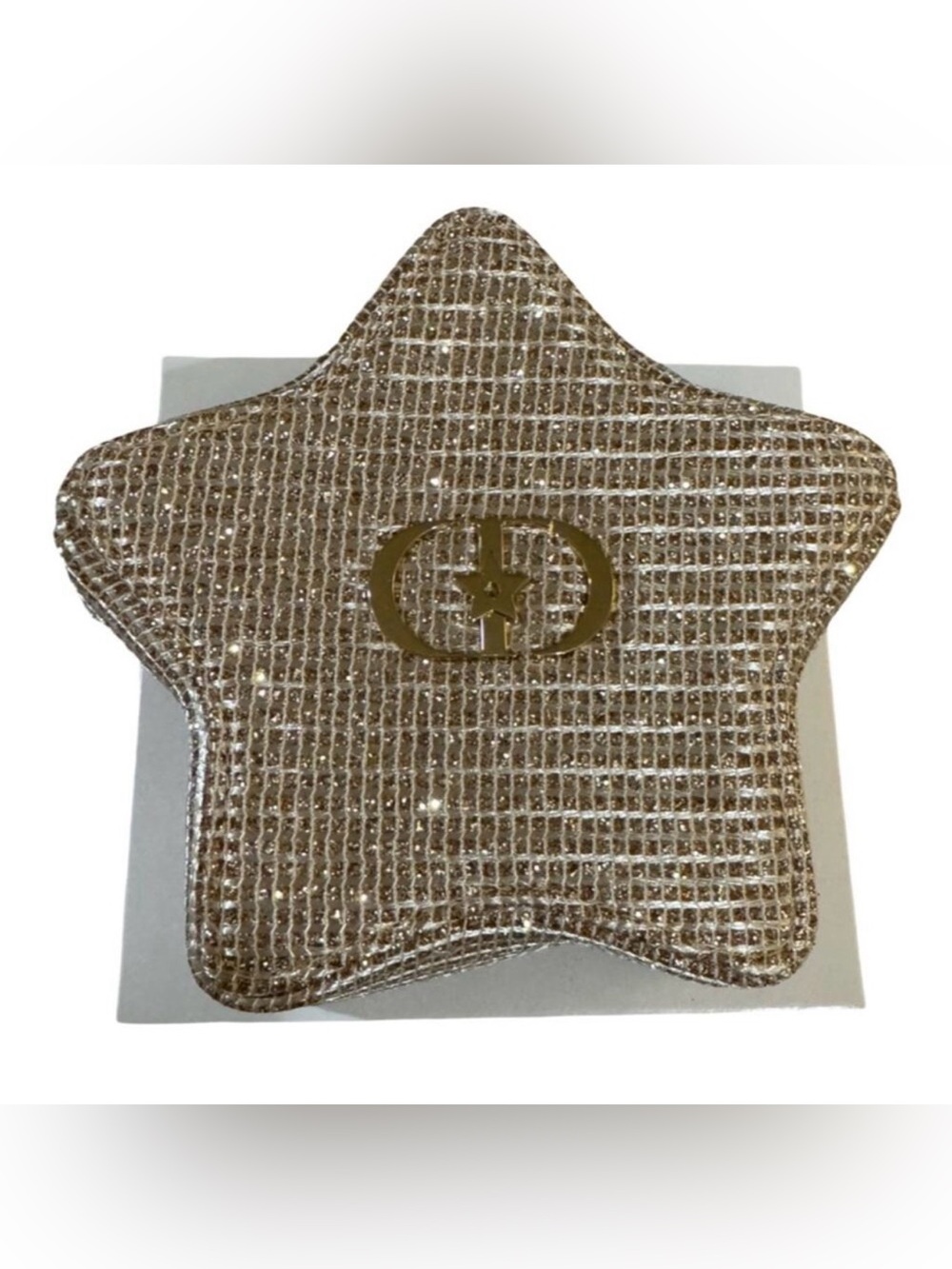 Dior GWP🤍💛⭐️🤍Beige Star-Shaped Cosmetic Case with Gold Emblem